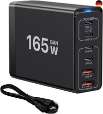 USB C Ladegerät Mehrfach, 165W 6 Port Ladegerät [4USB-C + 2USB-A] 65W Typ C N