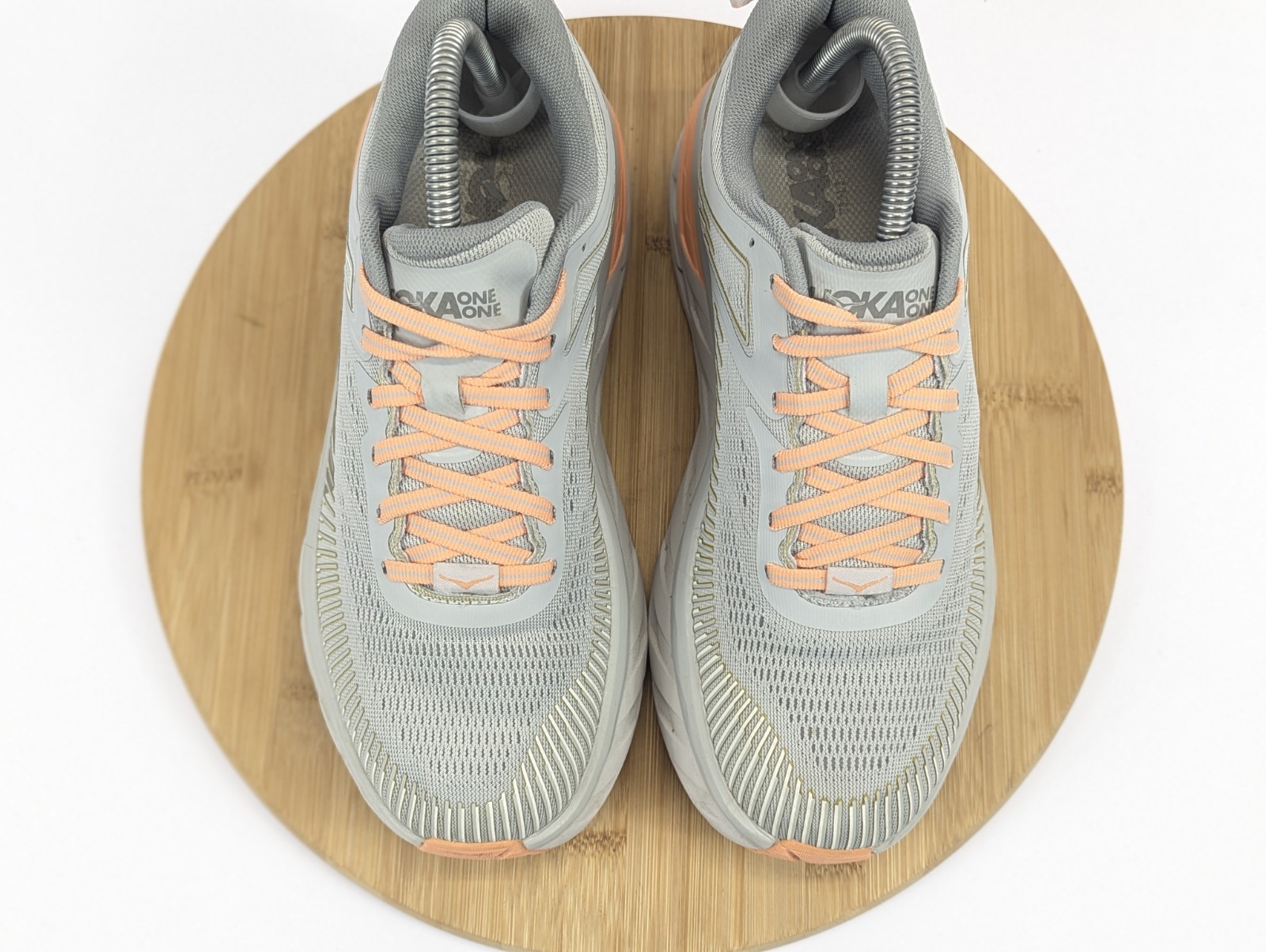 Hoka Bondi 7 Womens Sneakers Size 8 Gray Peach Shoes Running Athletic Trainer  thumbnail 10