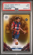 2023-24 Topps UEFA Lamine Yamal RC Gold 27/50 PSA 9 Kit-Match
