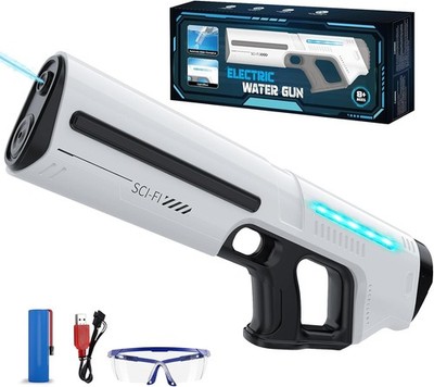 Skirfy elektrische Wasserpistole mit Tank LED automatische Wasseraufnahme