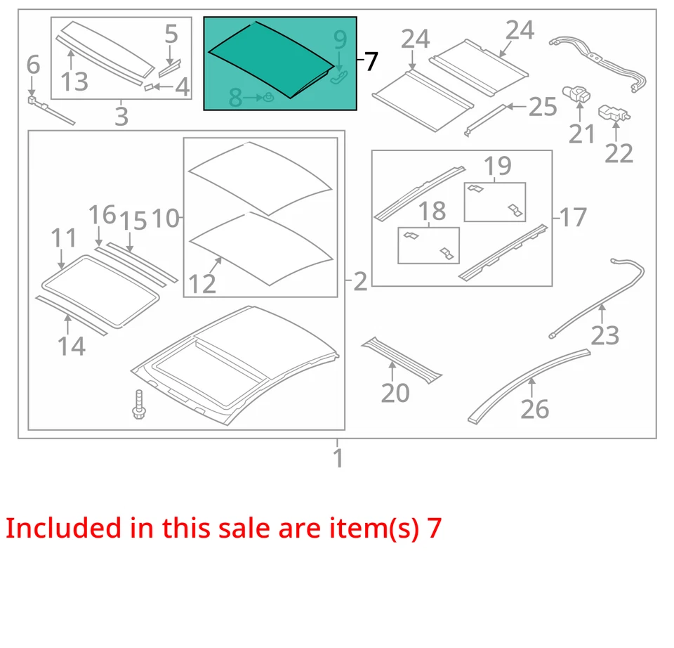 2011-2015  Hyundai Sonata Panoramic Front Sunroof Glass - Image 3 of 4
