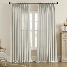 Pinch Pleated Curtains 52 x 120 Inches Long for, 1 Panel, Greyish Beige