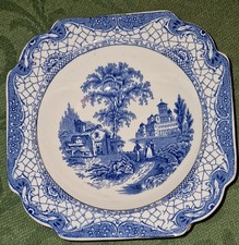 Seltene Adams "Landscape" 22,5 cm Salatschüssel und sechs x 15 cm Beilagen 1910-1930