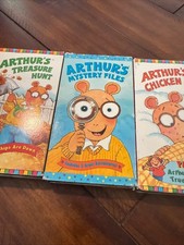 Arthur  s vhs lot of 3 Chicken pox, mystery files, treasure hunt 