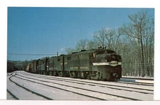 NYC ALCO FA #1075 Leads Train, B&M Yard, Mechanicville NY Mar. 14, 1968 Postcard