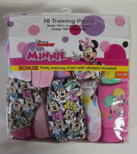 Disney Junior Minnie Size 4T Training Pants 10 Pack Bonus Stickers Cotton Blend