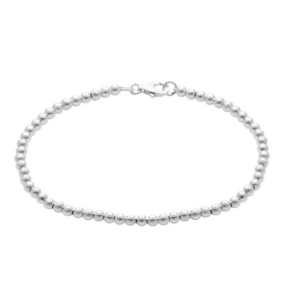 Silber Sterling Silber Armband 925 3 mm kleine Kugel Perle Perlen stapelbar 7''