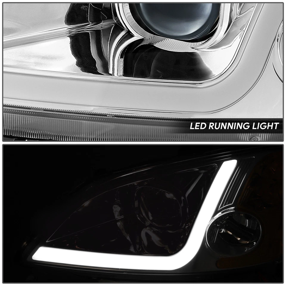 [LED DRL] Para 01-03 Honda Civic Sedán/Coupe Proyector Faros Lámparas Cromo Foto 4 de 4