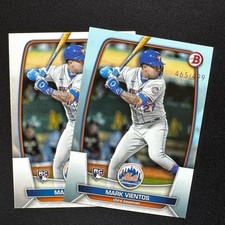 Mark Vientos 2023 Bowman Sky Blue RC #'d /499 + Base Lot #55 - New York Mets