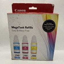 Canon Genuine GI-290 MegaTank Refills Cyan Magenta Yellow Sealed