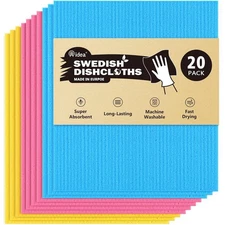 AIDEA Swedish Dishcloths for Kitchen, 20PK, Reusable Paper Towels, Washcloth