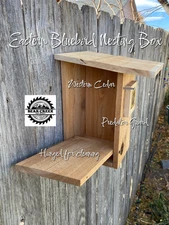 Bird Houses Handmade Eastern Bluebird Nesting Box with Predator Guard