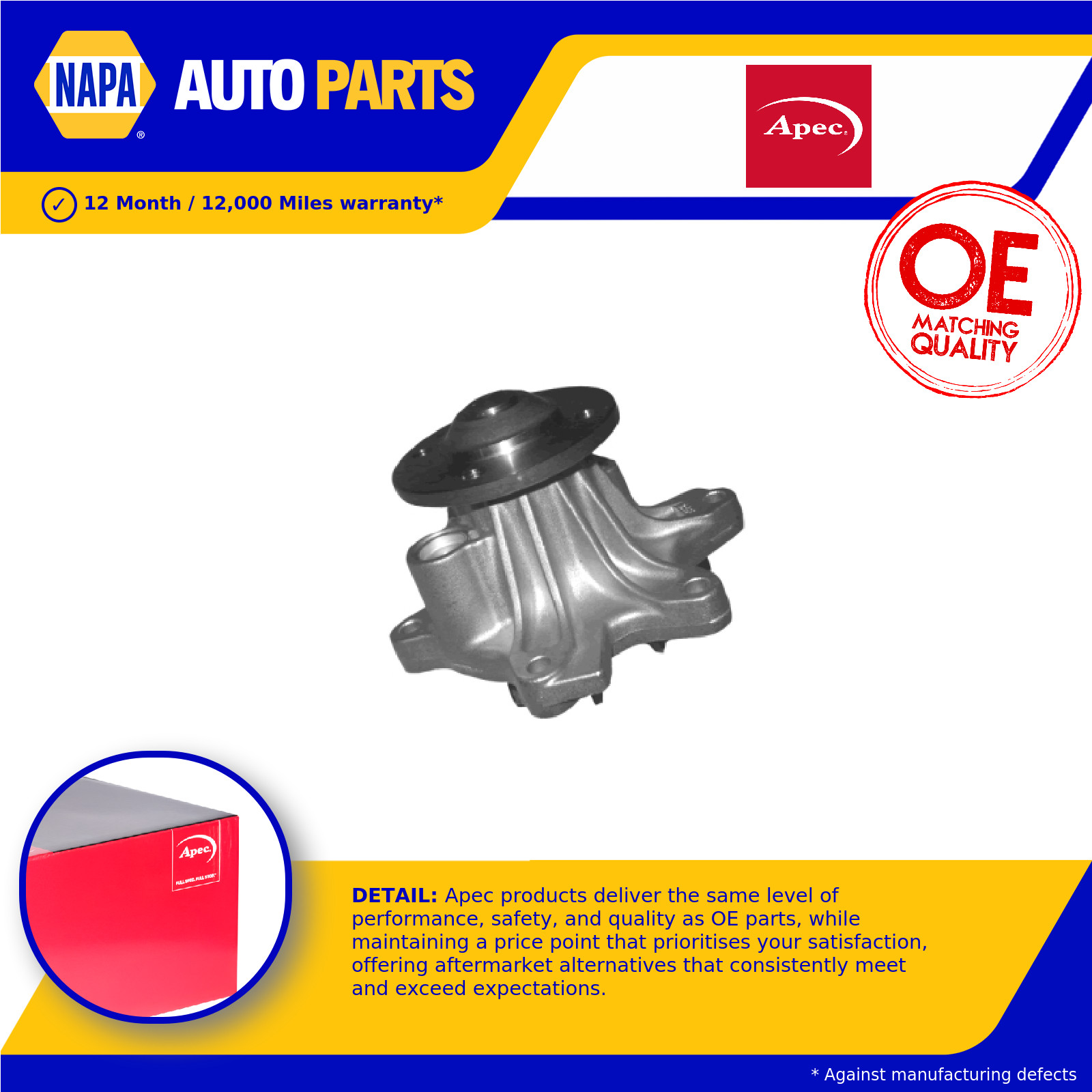 Water Pump AWP1521 Apec Coolant 1610039395 11517790871 Top Quality Guaranteed