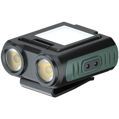 Lumière Chapeau Rechargeable Vert Armée avec LED Double Mode pour Randonnée R - Photo 1/4