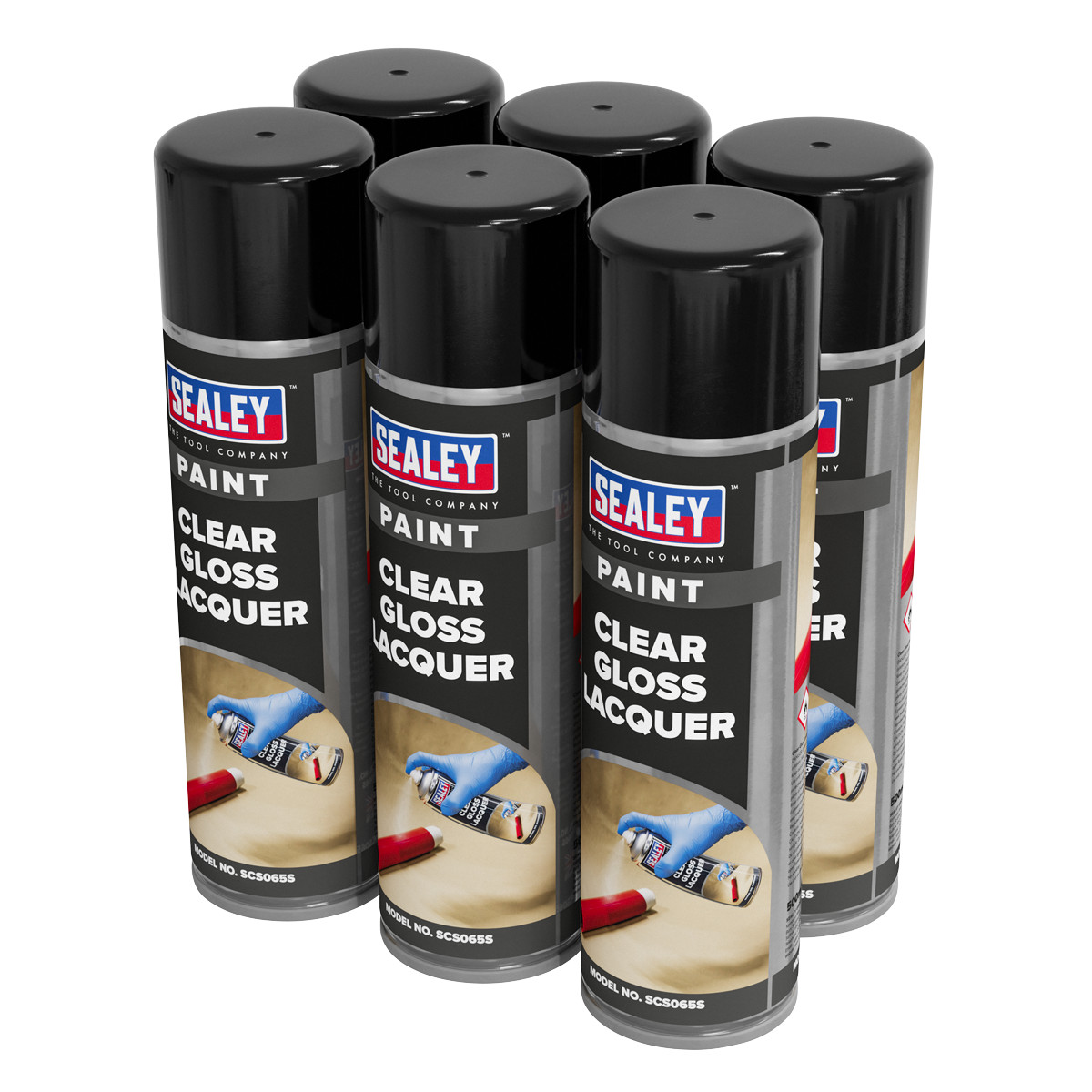 Sealey Scs065 Gloss Lacquer 500Ml, Clear - Pack Of 6 - Image 4