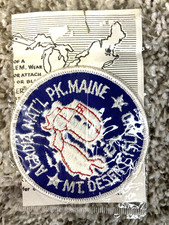 Vtg. 1980s ACADIA NATIONAL PARK MT. DESERT ISLAND Maine Embroidered Patch - New