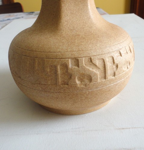 Lapid Israel Pottery Vase Carved King Solomon Treasures Ritvo Midcentury Modern - Picture 7 of 16