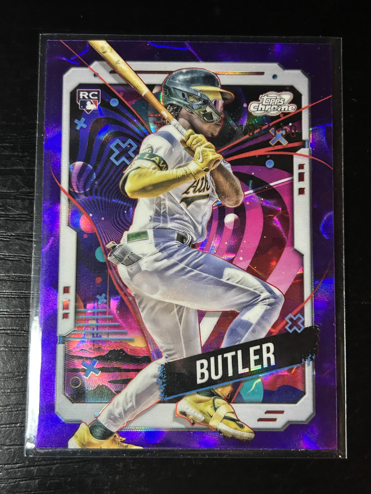 Lawrence Butler 2024 Topps Cosmic Chrome #22 Purple Lava /150 Rookie RC