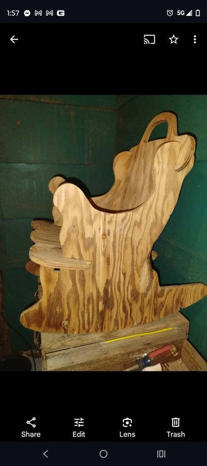 Mecedora balancín antigua vintage de madera maciza para niños Foto 4 de 4