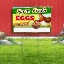 Fresh Eggs for Sale CUSTOM Indoor Outdoor Yard Sign with metal stakes