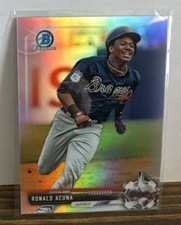 Ronald Acuna 2017 Bowman Draft Chrome #BDC-39 Rookie Card REFRACTOR. rookie card picture