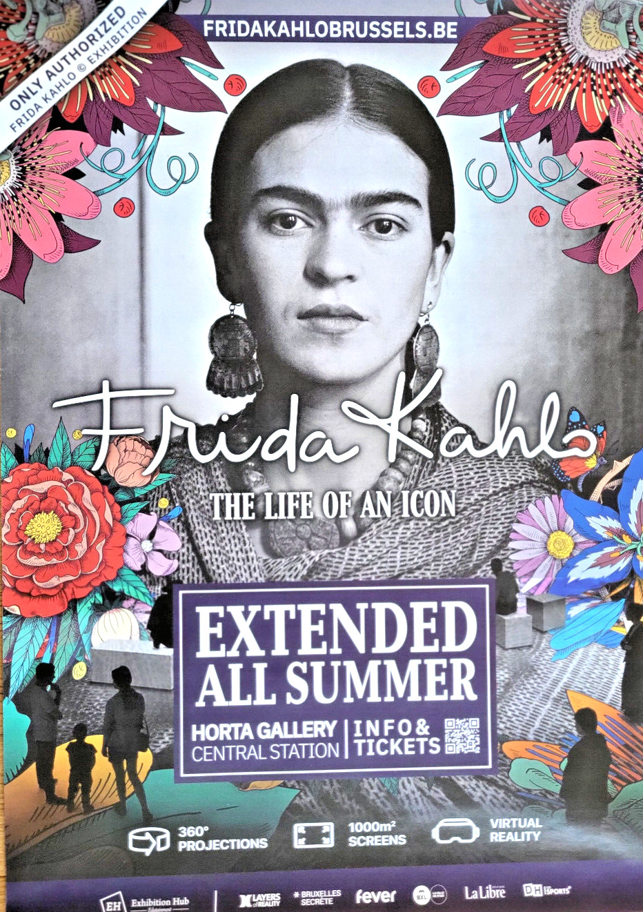 FRIDA KAHLO - AFFICHE ORIGINALE D'EXPOSITION - LA VIE D'UNE ICÔNE -...
