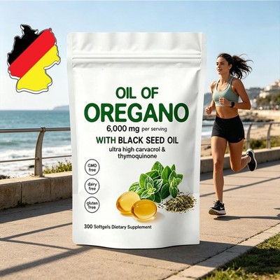 Oreganoöl Premium Formel, 6000 mg, Bio Extrakt, 300 Softgels, Immununterstützung