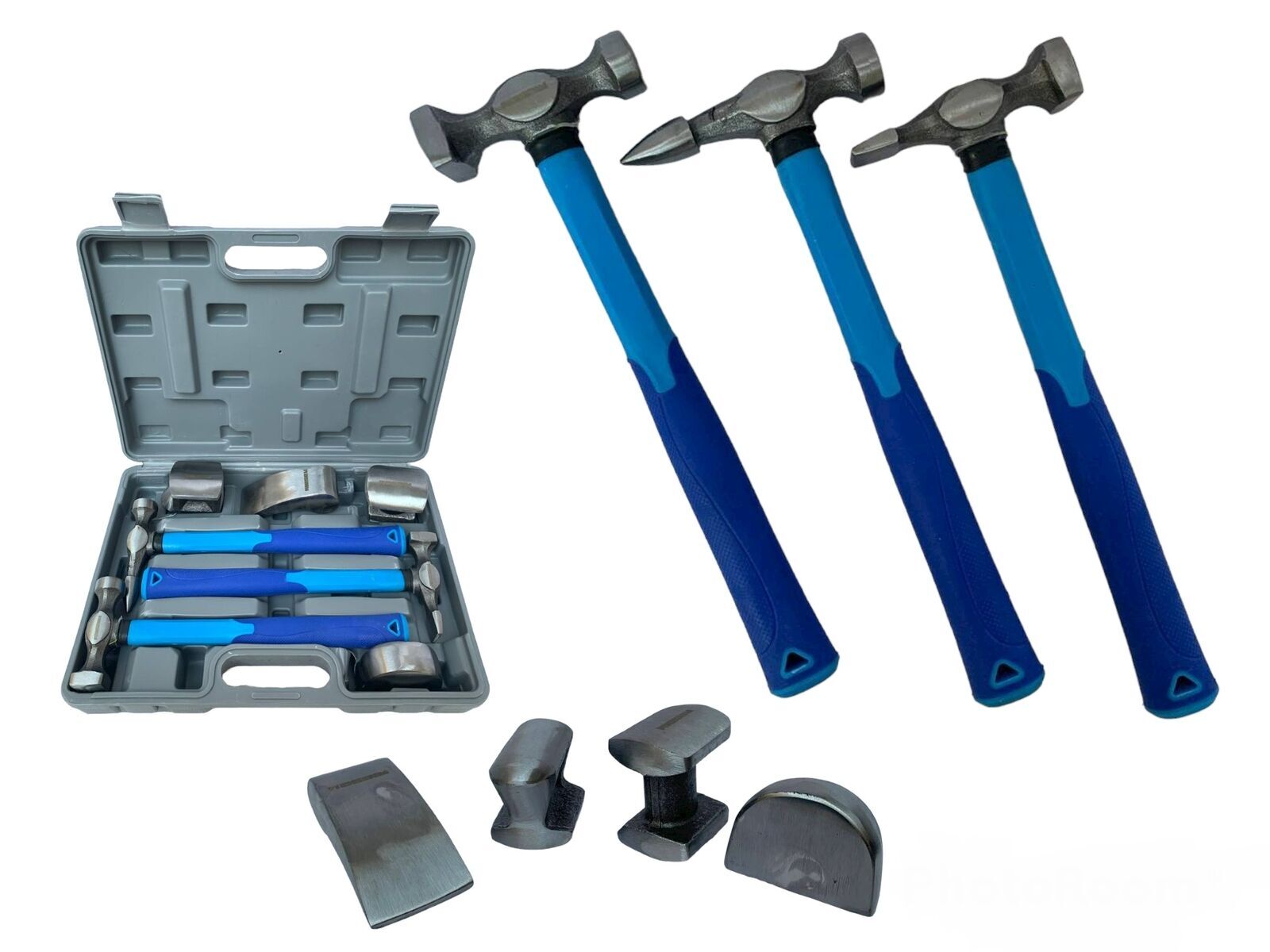 KIT MARTELLI E TASSI DA CARROZZIERE RIPARAZIONE AUTO CON VALIGETTA SET 7 PZ