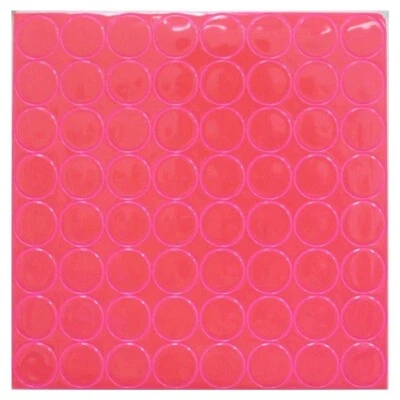 REFLEXITE Reflective 1 Inch Adhesive Vinyl Hot Dots - FLUORESCENT PINK - Sheet of 64 Dots