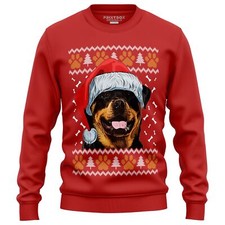 Rottweiler Christmas Jumper Men Women Sweatshirt Sweater Xmas Animal Dog Ugly