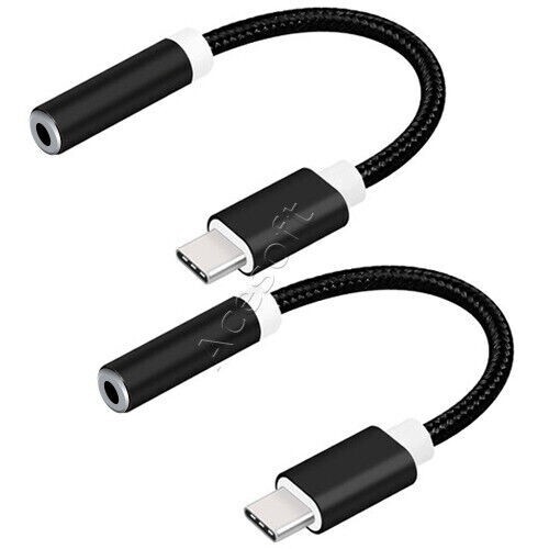 Superior Quality 2 Pack Type C to 3.5mm Earphone Adapter f OnePlus 7 Pro GM1915 - Picture 1 of 1