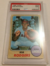 1968 TOPPS - #433 BOB RODGERS - CALIFORNIA ANGELS CATCHER - PSA 9 MINT