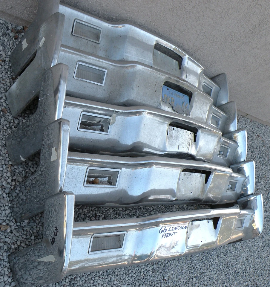 X PARAGOLPES DELANTERO LINCOLN CONTINENTAL NUEVO TRIPLE CHAPADO CROMADO 1966-1967 66-67 OEM Foto 3 de 4