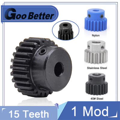 1 Modulus 15 Teeth Spur Gears Transmission Motor Gear Bore 4mm-8mm Pitch 3.14mm