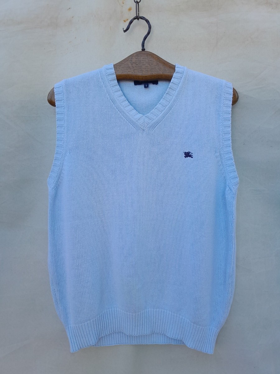Burberry Vest Men's Large Blue Cotton Tank Sleeveless
