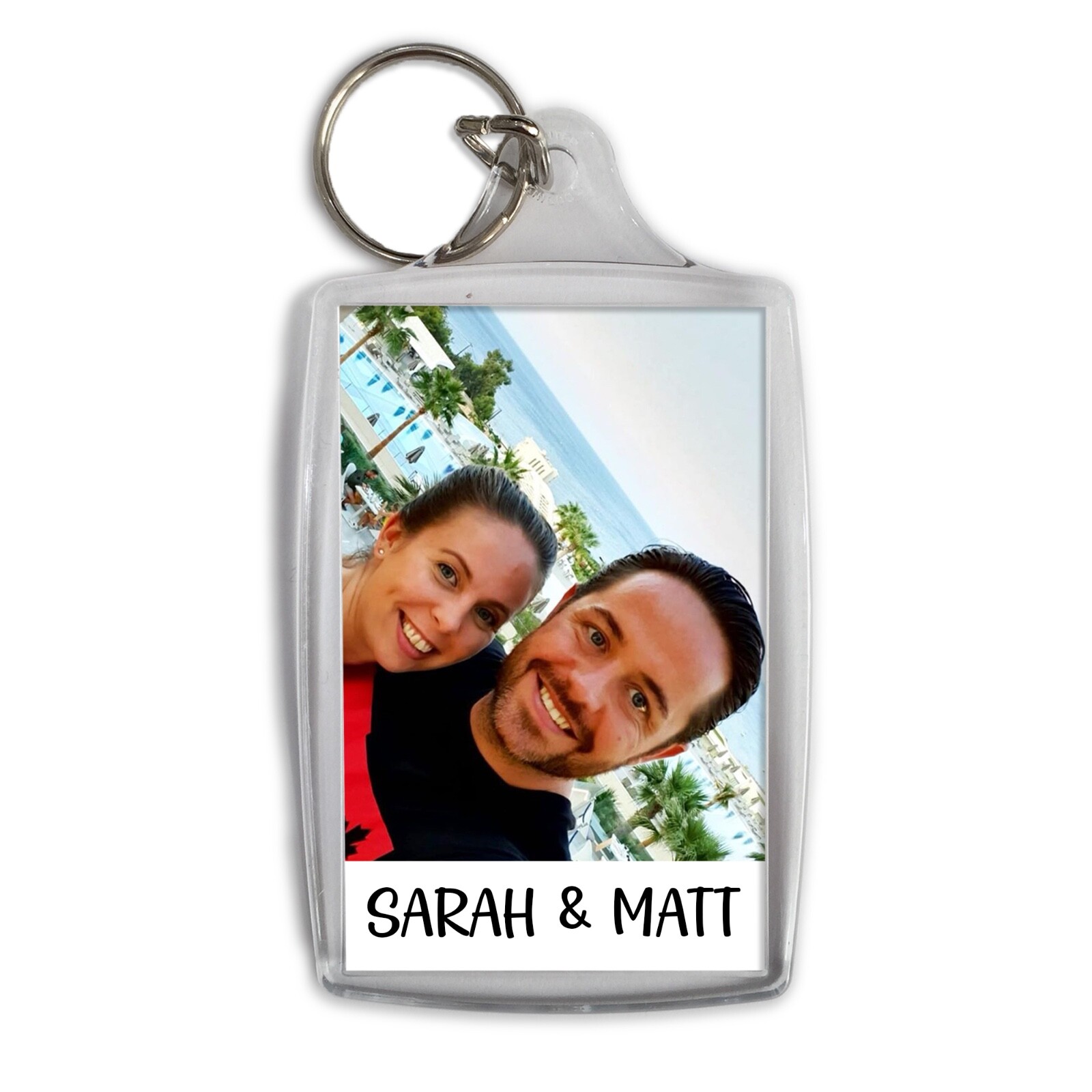 Personalised Photo Keyring Names Anniversary Engagement Wedding Birthday