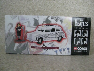 Vintage The Beatles Car Corgi Classics Newspaper Taxi & Figure new