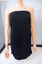 Dolce & Gabbana D&G Black Silk Dress Size It 44 Uk 12 Mini Strapless VGC