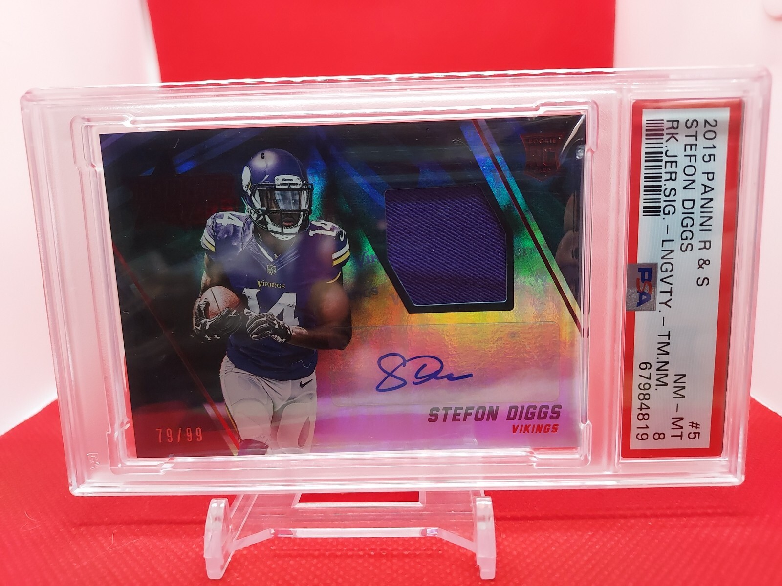 Stefon Diggs Panini Rookies & Stars Rookie Jersey Signature #5 Base