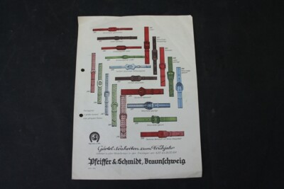 alter Druck Gürtel Neuheiten Reklame Werbung Pfeiffer Schmidt vintage Sammler