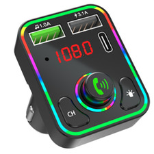 Wireless Bluetooth-5.0 Car FM Transmitter Adapter 2USB PD Charger AUX HandsFree 