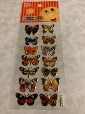 STICKERS BUTTERFLY MULTI-COLORED MEDIUM MINI BUTTERFLIES SHINY STICKERS 1