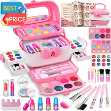 58 Pcs Kids Makeup Kit for Girl Princess Toys Real Washable Cosmetic Set New