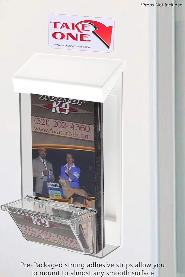 Portafletos Exterior para Tarjetas Rack 4" X 9" y 3.5" X 2" con Tapa Blanca Pared Foto 2 de 4