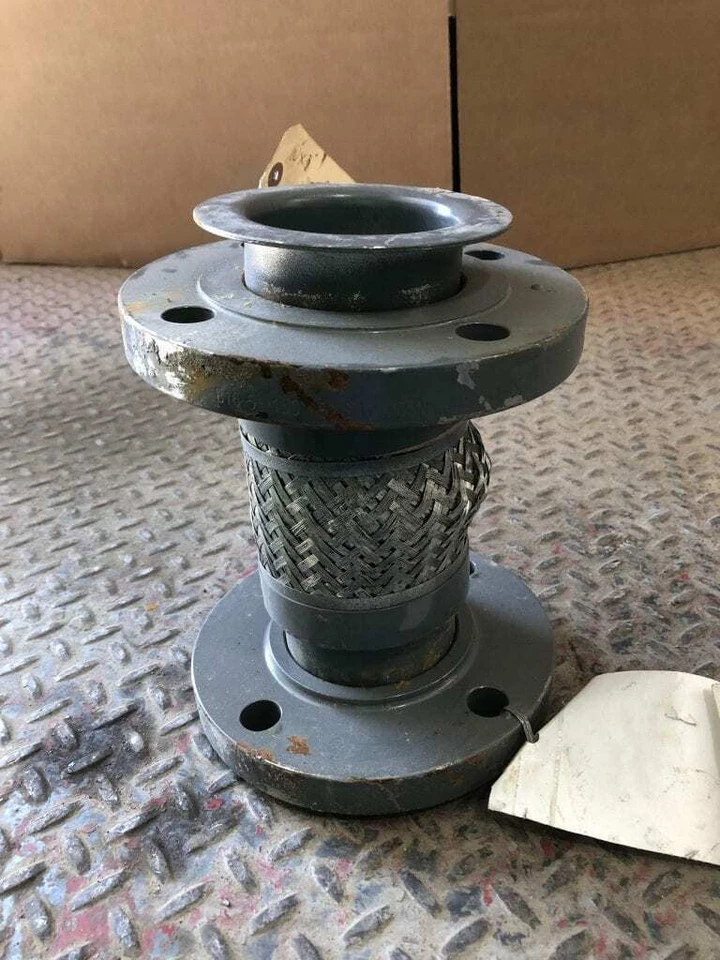 Manguera flexible de acero inoxidable trenzado con brida de 3" X 10,25" / junta de expansión Foto 2 de 4