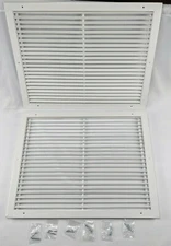 2 Hart & Cooley 94A 24"x18" No Damper Commercial Vent Grille - All Steel - White