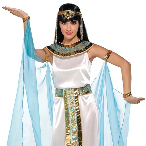 E15 Ladies Cleopatra Egyptian Goddess Fancy Dress Halloween Costume & Headband - Foto 10