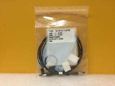 AT+T DAAH019100050 50 / 125 um, 3m Length, ST/PC to ST/PC Fiber Optic Cable. New