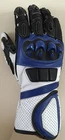 Motorcycle Cowhide Leather Racing Motorbike Gloves Blue Excellent Quality