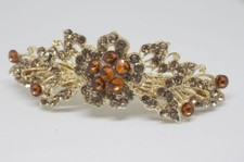 Gold Tone Rhinestone gold color metal Hair Clip Barrette ha2170